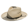Stetson Zenith Panama Straw Fedora in Natural / Black #color_ Natural / Black