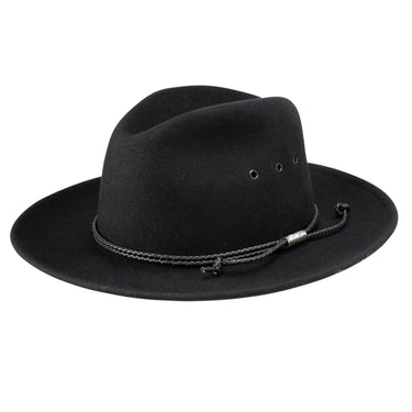 Stetson Crossover Wool Felt Wide Brim Fedora in Black