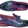 Paul Parkman Men's Woven Leather Tassel Loafers in Multicolor