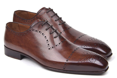 Paul Parkman Men's Classic Leather Brogues in Antique Brown