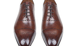 Paul Parkman Men's Classic Leather Brogues in Antique Brown