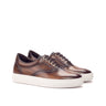 DapperFam Riccardo in Dark Brown Men's Hand-Painted Italian Leather Top Sider in Dark Brown