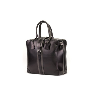 DapperFam Luxe Men's Travel Tote in Grey Painted Full Grain
