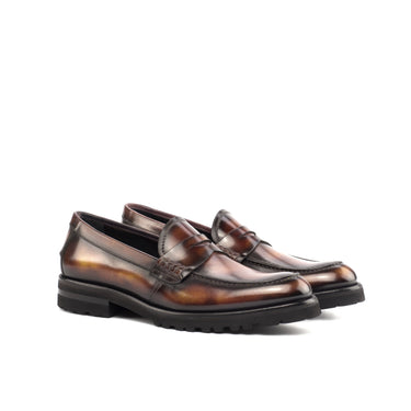 DapperFam Lia in Fire Women's Hand-Painted Patina Loafer in Fire