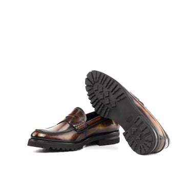DapperFam Lia in Fire Women's Hand-Painted Patina Loafer in