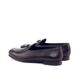 DapperFam Marcello in Black Men's Italian Leather & Italian Full Grain Leather Belgian Slipper