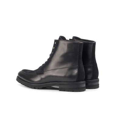 DapperFam Ryker in Black Men's Italian Leather & Lux Suede Moc Boot in