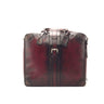 DapperFam Luxe Men's Travel Tote in Burgundy Painted Calf