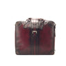 DapperFam Luxe Men's Travel Tote in Burgundy Painted Calf in #color_