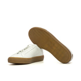 DapperFam Verve in White Men's Italian Leather Low Kick