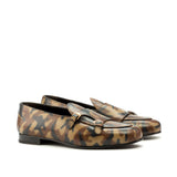 DapperFam Rialto in Brown Men's Hand-Painted Patina Monk Slipper in Brown
