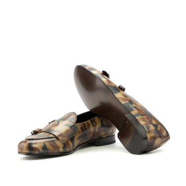 DapperFam Rialto in Brown Men's Hand-Painted Patina Monk Slipper in #color_