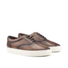 DapperFam Riccardo in Brown Men's Hand-Painted Italian Leather Top Sider in Brown