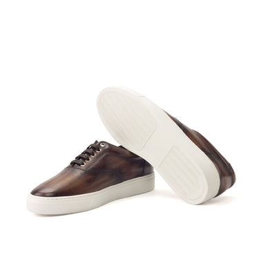 DapperFam Riccardo in Brown Men's Hand-Painted Italian Leather Top Sider in #color_