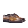 DapperFam Giuliano in Cognac Men's Hand-Painted Patina Whole Cut in Cognac