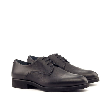 DapperFam Vero in Black Men's Italian Full Grain Leather Derby in Black