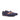 DapperFam Luciano in Navy / Med Brown Men's Flannel & Italian Leather Loafer in Navy / Med Brown