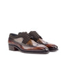 DapperFam Zephyr in Dark Brown / Brown / Fire Men's Lux Suede & Hand-Painted Patina Longwing Blucher in Dark Brown / Brown / Fire
