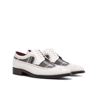 DapperFam Zephyr in Plaid / White Men's Sartorial & Italian Leather Longwing Blucher in Plaid / White