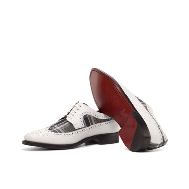 DapperFam Zephyr in Plaid / White Men's Sartorial & Italian Leather Longwing Blucher in #color_