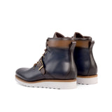DapperFam Everest in Navy / Dark Brown / Med Brown Men's Italian Leather Hiking Boot