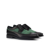 DapperFam Zephyr in Black / Forest Men's Italian Suede & Leather Longwing Blucher in Black / Forest