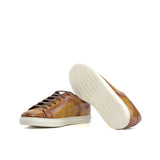 DapperFam Rivale in Cognac Men's Hand-Painted Patina Trainer