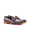 DapperFam Luciano in Grey Men's Hand-Painted Patina Loafer in Grey #color_ Grey