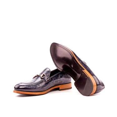 DapperFam Luciano in Grey Men's Hand-Painted Patina Loafer in