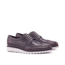 DapperFam Zephyr in Dark Brown Men's Italian Leather & Italian Pebble Grain Leather Longwing Blucher in Dark Brown