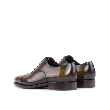 DapperFam Rafael in Tobacco Men's Hand-Painted Patina Oxford in
