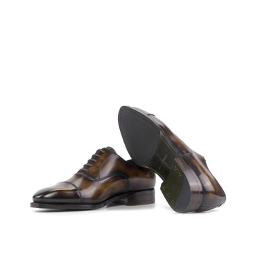 DapperFam Rafael in Tobacco Men's Hand-Painted Patina Oxford