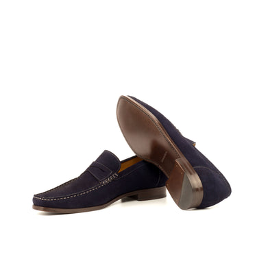 DapperFam Mariner in Navy Men's Suede Moccasin