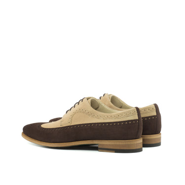 DapperFam Zephyr in Brown / Taupe Men's Italian Suede Longwing Blucher in #color_