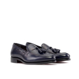 DapperFam Luciano in Navy Men's Italian Leather Loafer in Navy