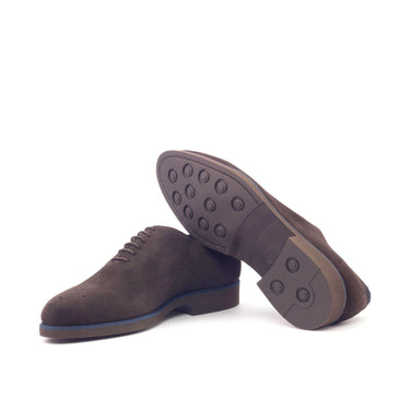 DapperFam Giuliano in Dark Brown / Navy Men's Lux Suede Whole Cut