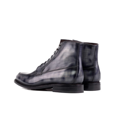 DapperFam Ryker in Grey Men's Hand-Painted Patina Moc Boot in #color_