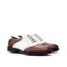 DapperFam Fabrizio Golf in Dark Brown / White Men's Italian Leather Saddle in Dark Brown / White #color_ Dark Brown / White