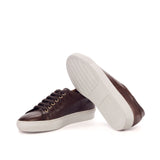 DapperFam Rivale in Dark Brown Men's Italian Croco Embossed Leather Trainer
