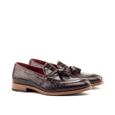 DapperFam Luciano in Dark Brown / Burgundy / Cognac/ Med Brown Men's Italian Leather Loafer in Dark Brown / Burgundy / Cognac/ Med Brown