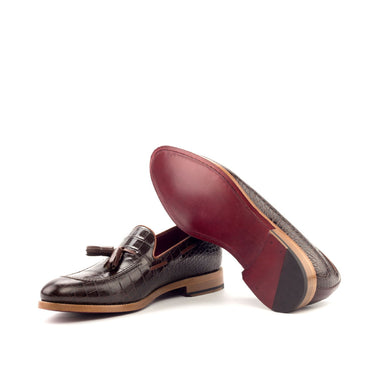 DapperFam Luciano in Dark Brown / Burgundy / Cognac/ Med Brown Men's Italian Leather Loafer in #color_