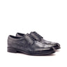 DapperFam Zephyr in Grey / Red Men's Hand-Painted Patina & Italian Leather Longwing Blucher in Grey / Red