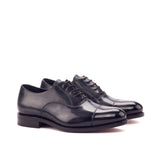 DapperFam Rafael in Grey Men's Hand-Painted Patina Oxford in Grey