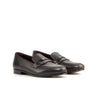 DapperFam Enzo in Black Men's Italian Embossed & Full Grain Leather Slipper in Black