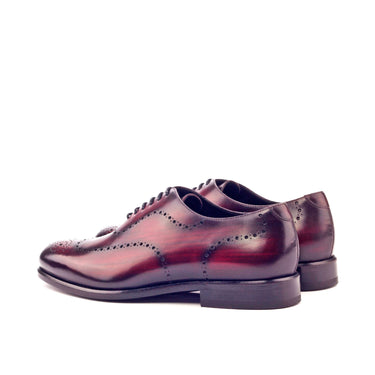 DapperFam Giuliano in Burgundy Men's Hand-Painted Patina Whole Cut in #color_
