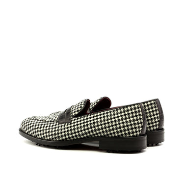 DapperFam Luciano Golf in Houndstooth / Black Men's Italian Croco Embossed Leather & Sartorial Loafer in