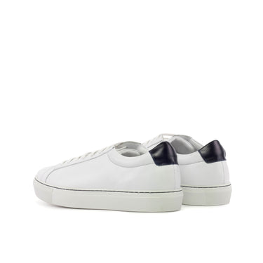 DapperFam Verve in White Men's Italian Leather Low Kick