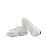 DapperFam Verve in White Men's Italian Leather Low Kick