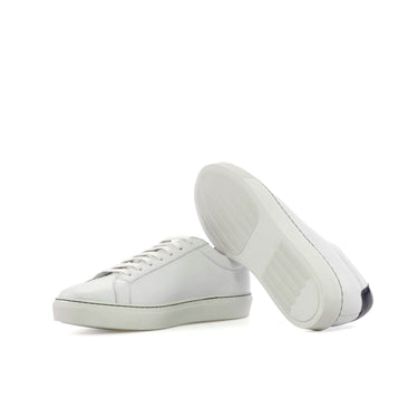 DapperFam Verve in White Men's Italian Leather Low Kick