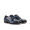 DapperFam Rafael in Denim Men's Hand-Painted Patina Oxford in Denim